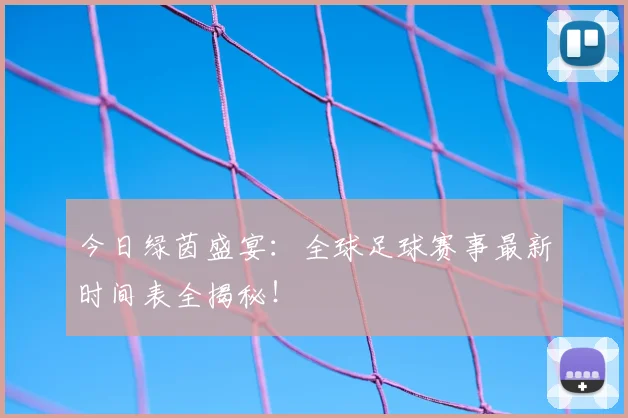 今日绿茵盛宴:全球足球赛事最新时间表全揭秘!