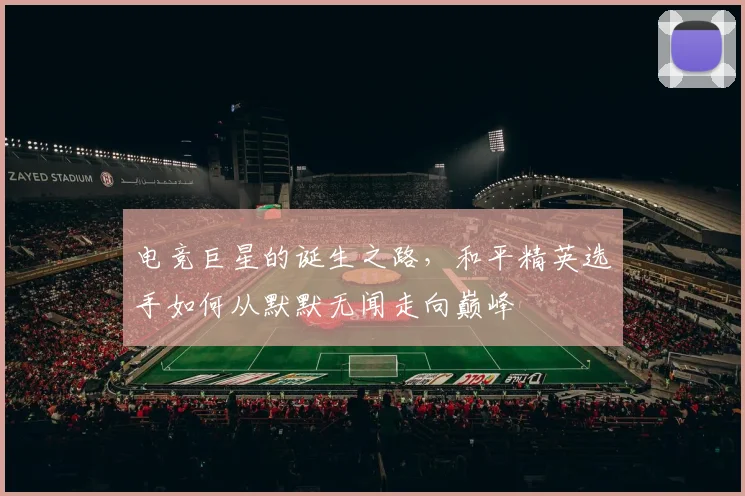 电竞巨星的诞生之路，和平精英选手如何从默默无闻走向巅峰